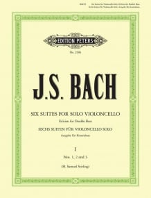 Bach: 6 Suites for Cello transcribed for Double Bass Volume 1 published by Peters