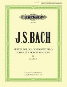Bach: 6 Suites for Cello transcribed for Double Bass Volume 3 published by Peters