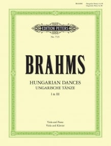 Brahms: Hungarian Dances Nos.1 & 3 for Viola published by Peters