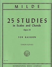 Milde: 25 Studies in Scales and Chords Opus 24 for Bassoon published by IMC