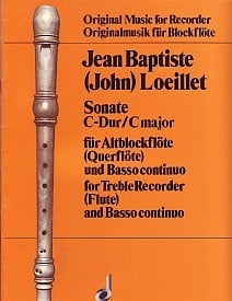 Loeillet: Sonata in C Opus 3 No 1 for Treble Recorder published by Schott