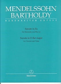 Mendelssohn: Sonata in Eb for Clarinet published by Barenreiter
