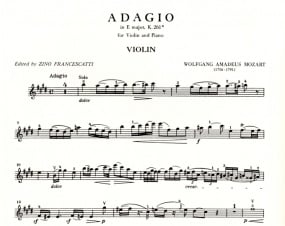 Mozart: Adagio in D Opus 125/2 for Violin published by IMC