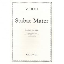 Verdi: Stabat Mater published by Ricordi - Vocal Score