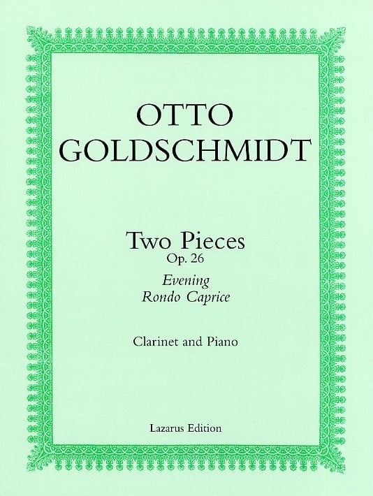Goldschmidt: Two Pieces Opus 26 for Clarinet published by Lazarus