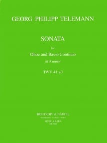 Telemann: Sonata in A (TWV 41: A3) for Oboe published by Breitkopf