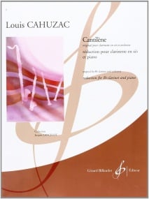Cahuzac: Cantilene for Clarinet published by Billaudot