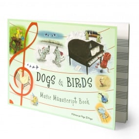 Dogs & Birds Manuscript Book A5 6 Stave 32 pages
