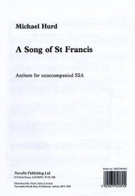 Hurd: A Song Of Saint Francis For SSA published by Novello