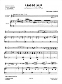 Dubois: A Pas de Loup for Alto Saxophone published by Durand