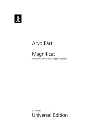 Part: Magnificat SATB published by Universal