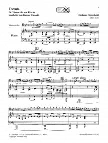 Frescobaldi: Toccata for Cello published by Universal Edition