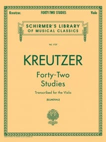 Kreutzer: 42 Etudes for Viola published by Schirmer