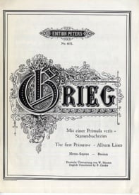 Grieg: First Primrose & Album Lines for Voice published by Peters Edition
