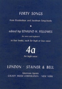 40 Elizabethan and Jacobean Songs 4 High voice published by Stainer & Bell