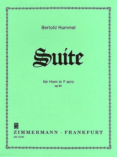 Hummel: Suite for Solo Horn in F Opus 64 published by Zimmermann