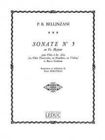 Bellinzani: Sonata Opus 3 No.5 in F published by Leduc