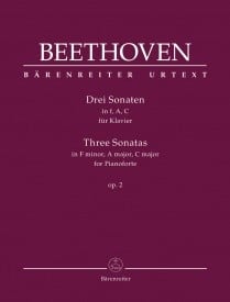 Beethoven: 3 Sonatas for Piano in F, A & C major Opus 2 published by Barenreiter