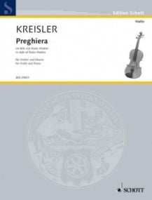 Kreisler: Preghiera for Violin published by Schott