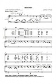 Taylor: I Need Thee SATB published by Salvationist Publishing