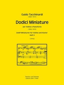 Tacchinardi: Dodici Miniature Volume 2 for Violin published by Dohr