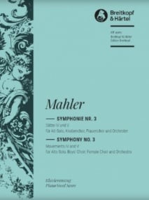 Mahler: Symphony No. 3 published by Breitkopf - Vocal Score