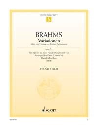 Brahms: Variations on a theme by Robert Schumann Opus 23 for Piano published by Schott