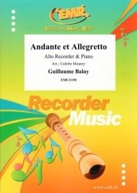 Balay: Andante et Allegretto for Alto Recorder published by Reift