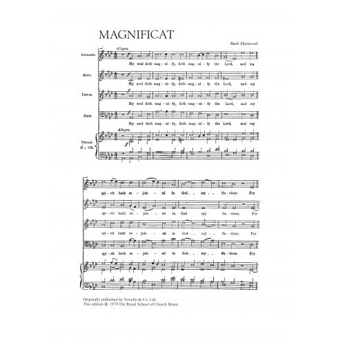 Harwood: Magnificat and Nunc Dimittis in Ab SATB published by RSCM