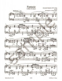 Scriabin: Fantasie in B minor Opus 28 for Piano published by Peters