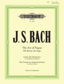 Bach: The Art of Fugue - Canons XIV and XVII for Violin & Cello published by Peters Edition