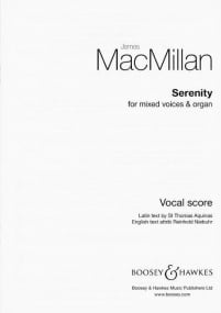 Macmillan: Serenity SATB & Organ published by Boosey & Hawkes