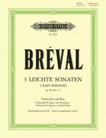 Breval: 3 Easy Sonatas for Cello & Bass published by Peters