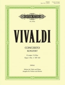 Vivaldi: Concerto G major Opus 3/3 RV310 published by Peters