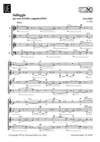 Arvo Part: Solfeggio (choral score) published by Universal Edition