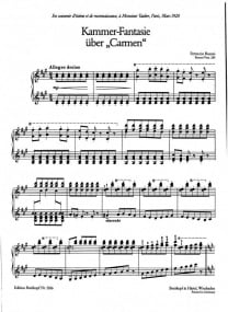 Busoni: Chamber Fantasia on 'Carmen' for Piano published by Breitkopf