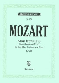 Mozart: Mass in C major K258 Spaurmesse published by Breitkopf - Vocal Score