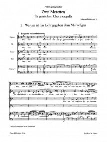 Brahms: 2 Motetten Opus 74 published by Breitkopf - Vocal Score