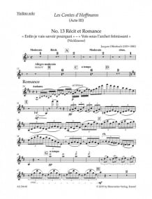 Offenbach: Recitative and Romance From 'Tales Of Hoffmann' for Mezzo published by Barenreiter