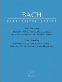 Bach: 4 Sonatas BWV1034, 1035, 1030, 1032 by Bach for Flute published by Barenreiter