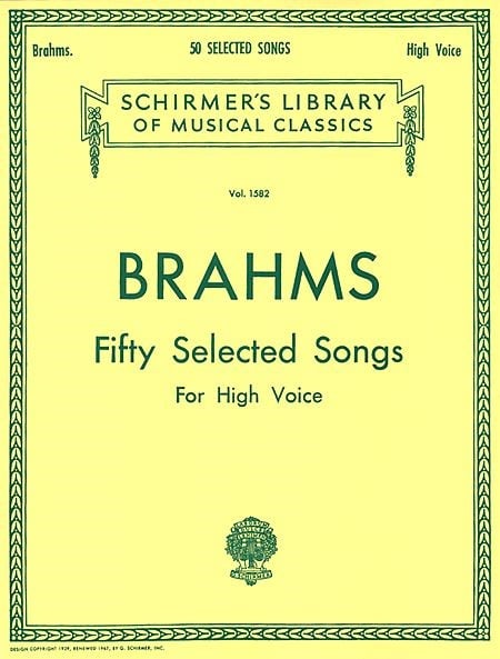 Brahms: Fifty Selected Songs for High Voice published by Schirmer