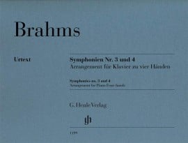 Brahms: Symphonies No. 3 and 4 for Piano Duet published by Henle