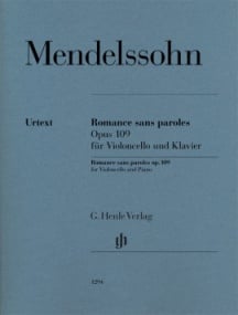 Mendelssohn: Romance sans paroles Opus 109 for Cello published by Henle