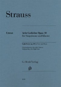 Strauss: Eight Poems Opus 10 for High Voice published by Henle