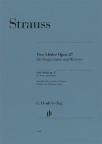 Strauss: Four Songs Opus 27 for Medium Voice published by Henle