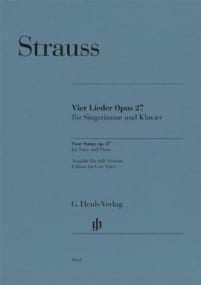 Strauss: Four Songs Opus 27 for Low Voice published by Henle
