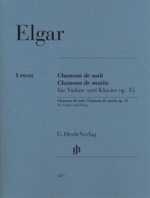 Elgar: Chansons De Matin and De Nuit for Violin published by Henle