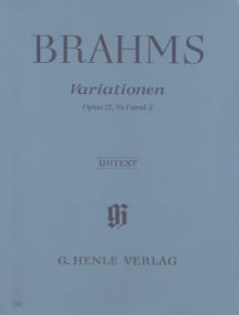 Brahms: Variations Opus 21 Nos. 1 & 2 for Piano published by Henle