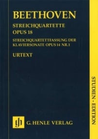 Beethoven: String Quartet Opus 18 (Study Score) published by Henle