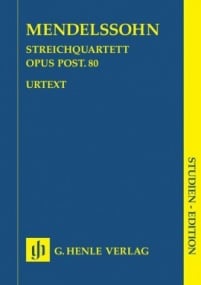 Mendelssohn: String Quartet in F minor (Study Score) published by Henle